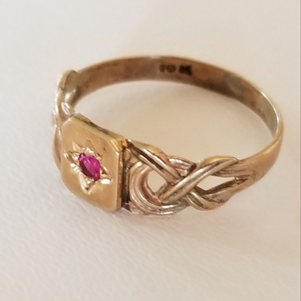 10K Gold Ruby Baby Ring